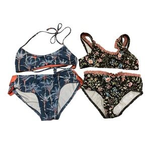 Nueces Girls Palm and Floral Print Bikini Sets (2)